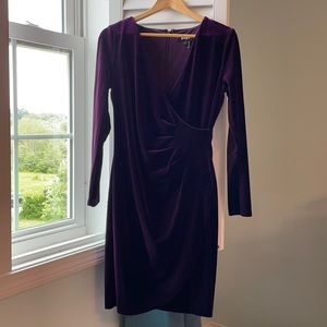 DKNY Velvet Faux Wrap Dress